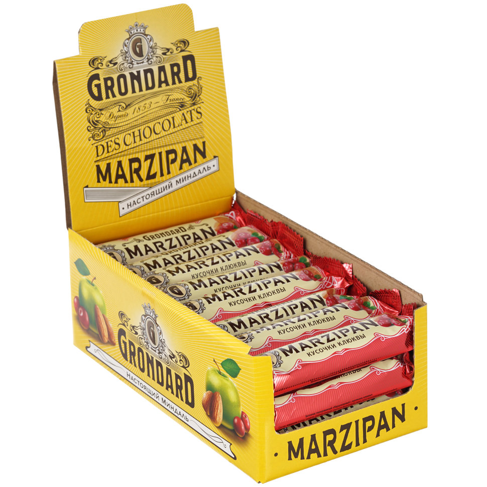  TM Grondard     (8415) Батончики глазированные Марципановые Клюква, (24шт по 50г)    в Ульяновске