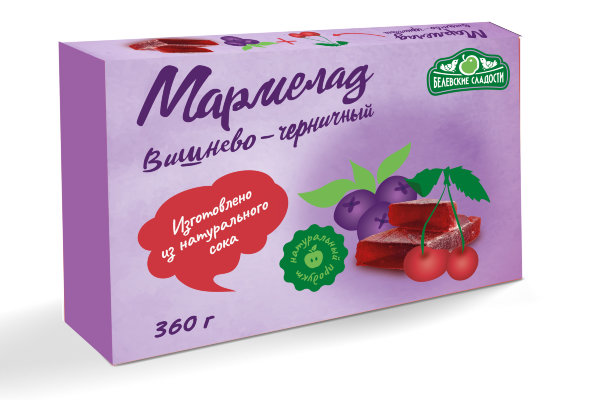 №2 Мармелад  "Вишнево-черничный" белевский 360г   в Ульяновске