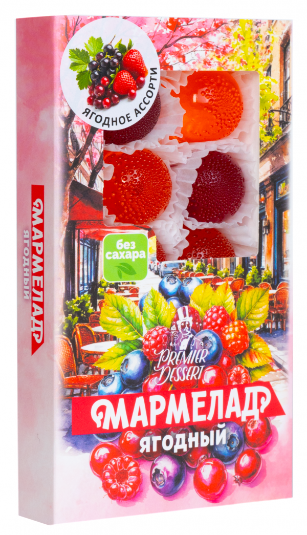 №2 Мармелад Премиум Десерт ЯГОДНЫЙ (клюква, смородина,клубника) 200г в Ульяновске