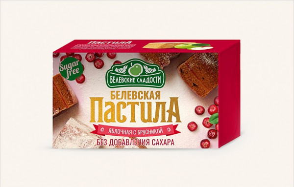 №2 Пастила  200г диетическая с КЛЮКВОЙ, НОВЫЙ ФОРМАТ (4*50г)    в Ульяновске